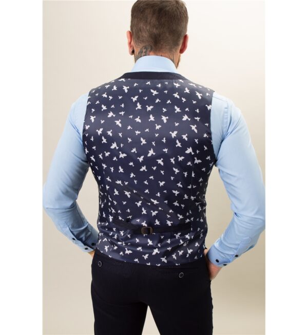 Fratelli Navy Waistcoat With Blue Detail 1024 - Image 2