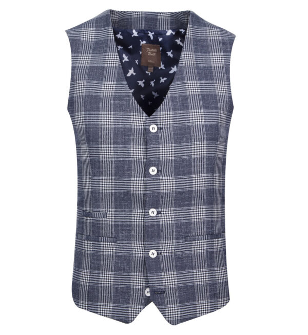 Fratelli FWC1046 Navy Check Waistcoat