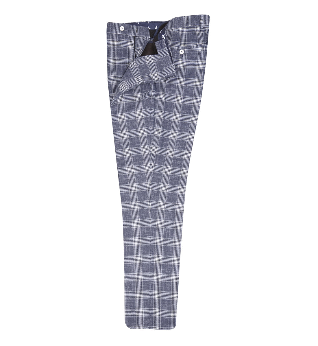 Fratelli FTR1046 Navy Check Trouser - Image 2