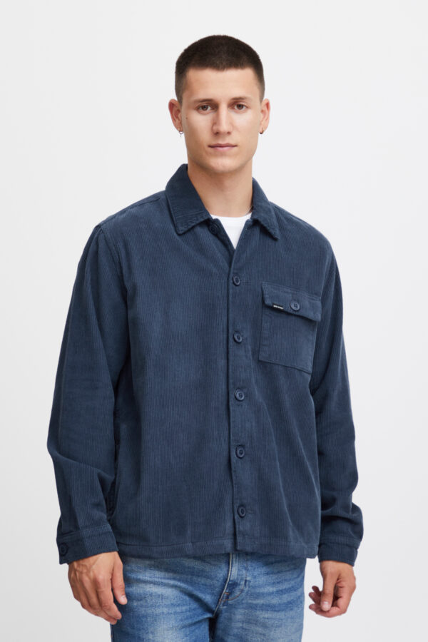 Blend Navy Blue Cord Overshirt 20716070