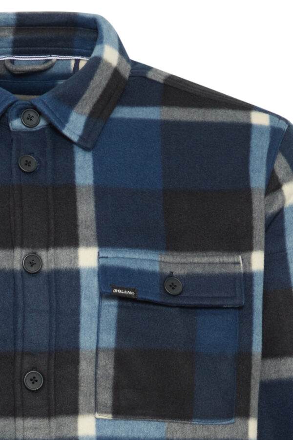 Blend Blue Fleece Check Overshirt 20716348 - Image 5