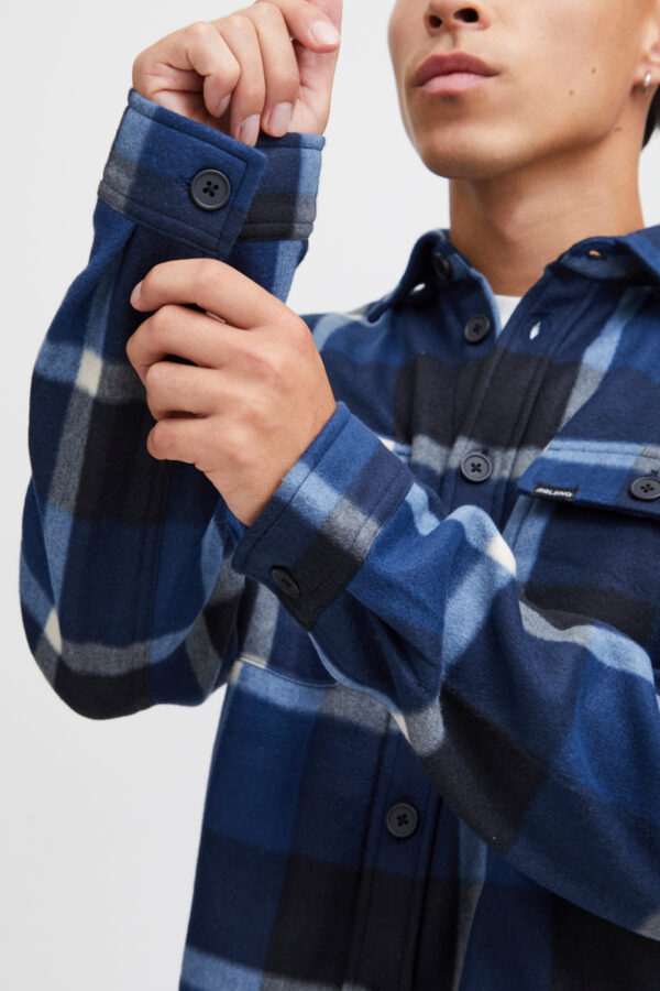 Blend Blue Fleece Check Overshirt 20716348 - Image 2