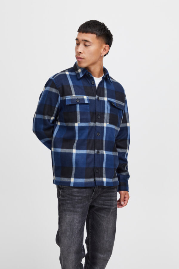 Blend Blue Fleece Check Overshirt 20716348