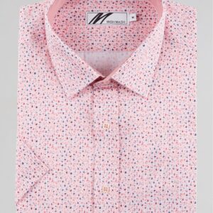 Mish Mash Boardwalk Pink Geometric Pattern Short Sleeve Shirt