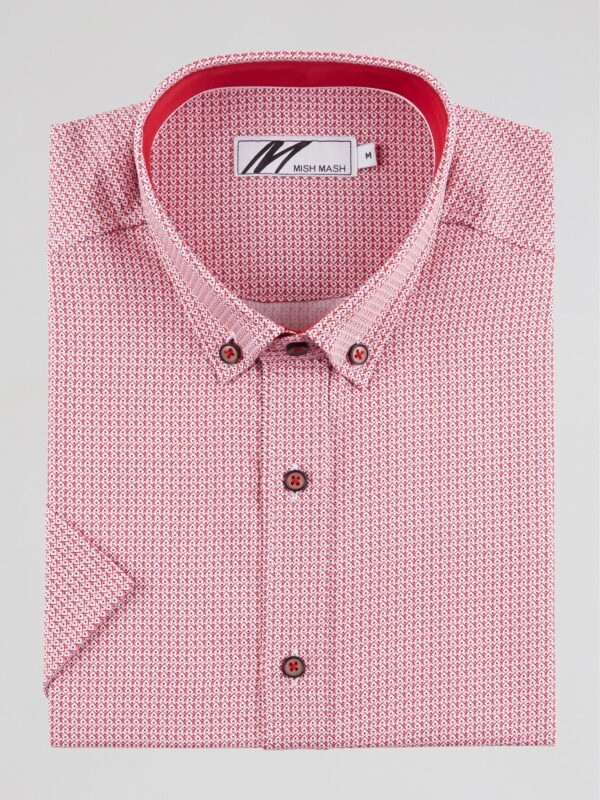 Mish Mash Coastal Red & White Short Sleeve Shirt