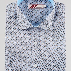 Mish Mash Heron Rectangular Pattern Short Sleeve Shirt