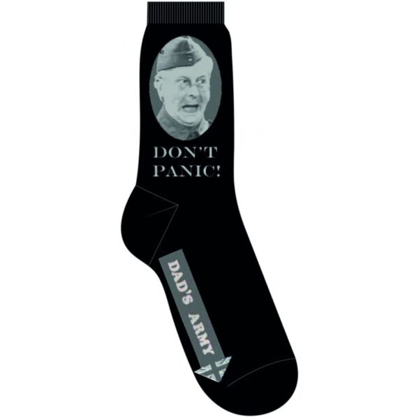 Dads Army Don't Panic Black Socks Size 7-11