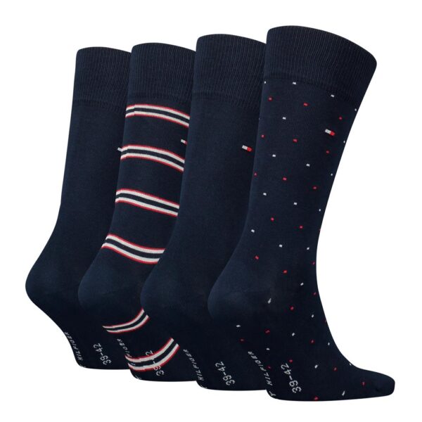 Tommy Hilfiger 4 Pack Spot Tin Navy Mixed Socks - Image 2