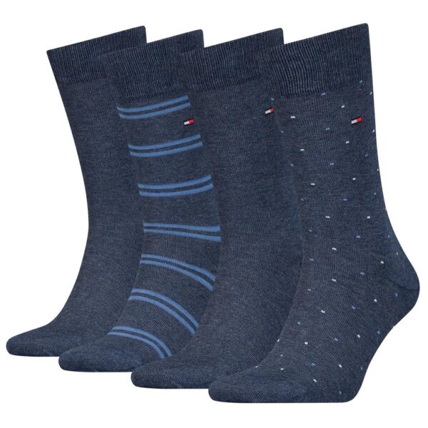 Tommy Hilfiger 4 Pack Spot Tin Blue Mixed Socks