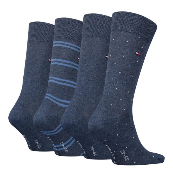 Tommy Hilfiger 4 Pack Spot Tin Blue Mixed Socks - Image 2