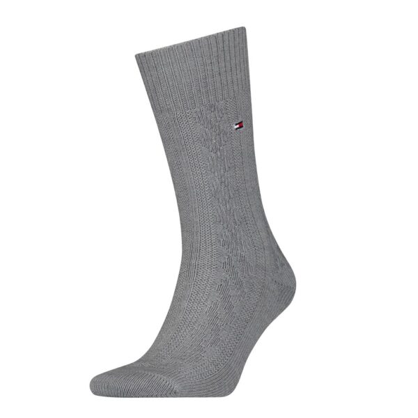 Tommy Hilfiger 1 Pack Grey Cable Socks