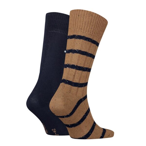 Tommy Hilfiger 2 Pack Khaki & Navy Cable Socks - Image 2