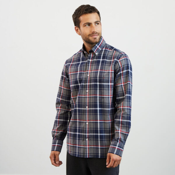 Eden Park Grey, Red & Navy Check Shirt