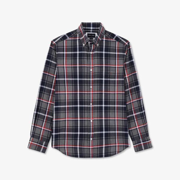 Eden Park Grey, Red & Navy Check Shirt - Image 6