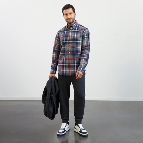 Eden Park Grey, Red & Navy Check Shirt - Image 2