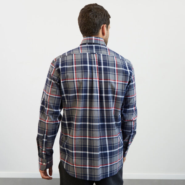 Eden Park Grey, Red & Navy Check Shirt - Image 3