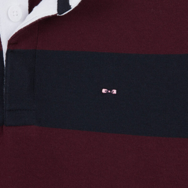 Eden Park Child Burgundy & Navy Rugby Stripe Polo - Image 3