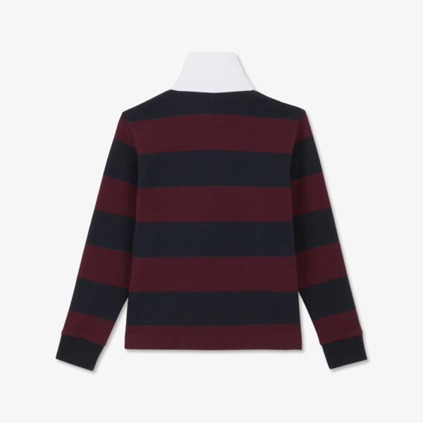 Eden Park Child Burgundy & Navy Rugby Stripe Polo - Image 2