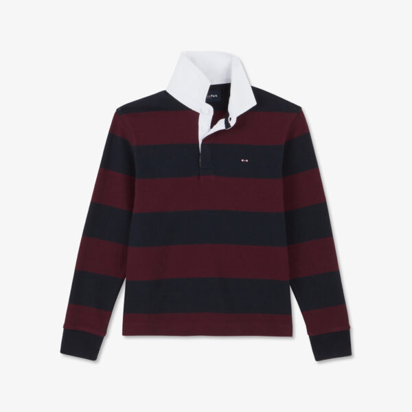 Eden Park Child Burgundy & Navy Rugby Stripe Polo