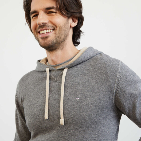 Eden Park Grey Knit Hoodie - Image 3