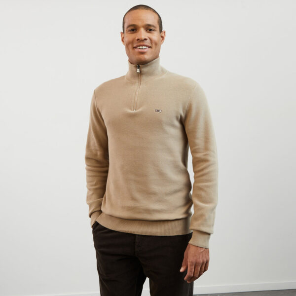 Eden Park Honeycomb Texture Coffee 1/4 Zip