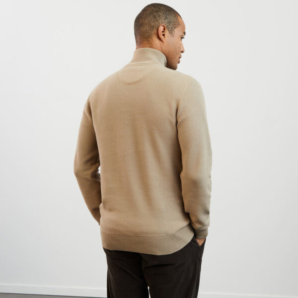 Eden Park Honeycomb Texture Coffee 1/4 Zip - Image 3