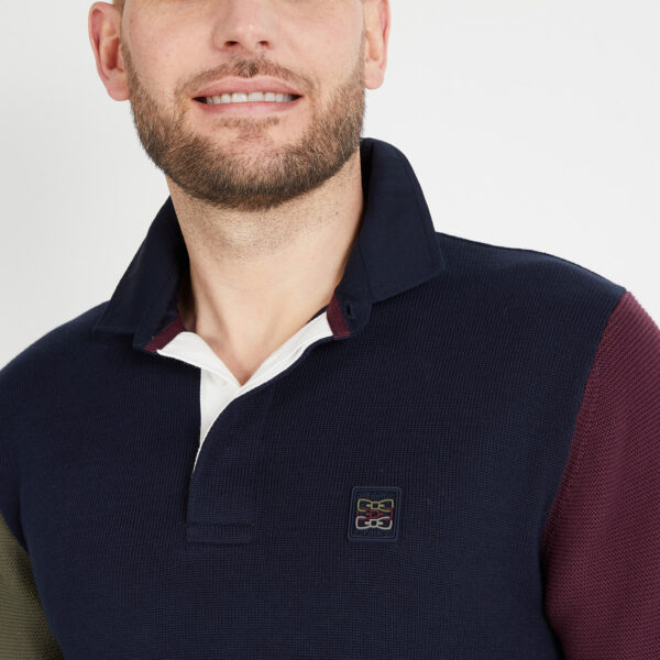 Eden Park Navy & Burgundy Knit Polo - Image 2