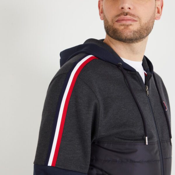 Eden Park Navy & Charcoal Zipped Jacket - Image 4