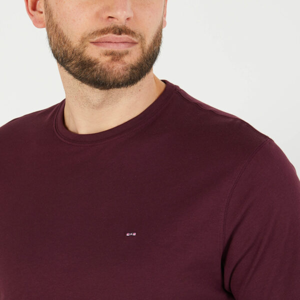 Eden Park Burgundy Pima Cotton T-Shirt - Image 2
