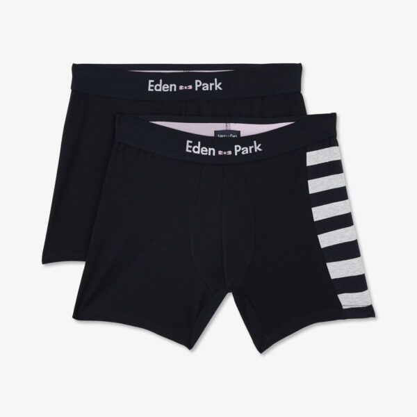 Eden Park 2 Pack Grey Stripe & Navy Underwear