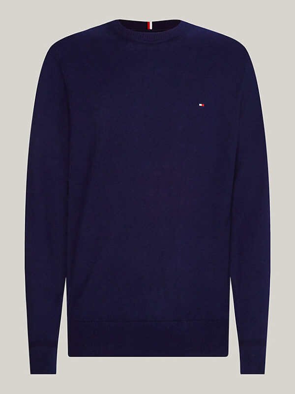 Tommy Hilfiger Cashmere & Cotton Navy Jumper - Image 4