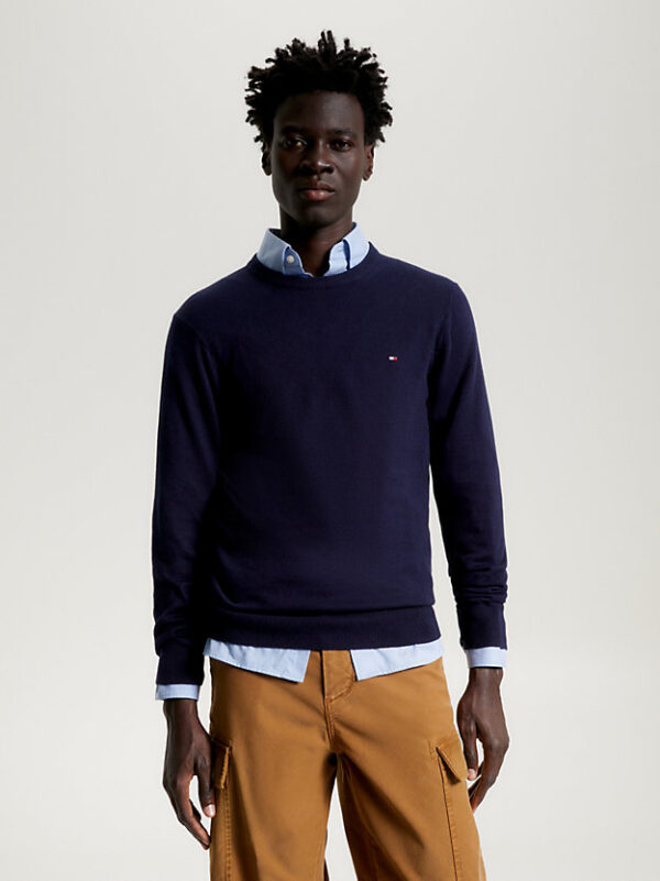 Tommy Hilfiger Cashmere & Cotton Navy Jumper
