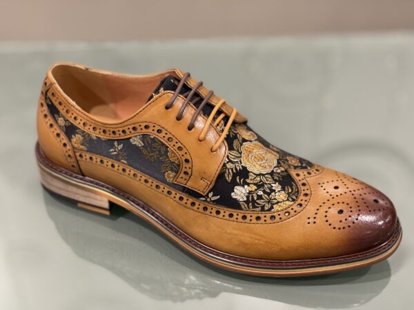 Justin Reess Ross Tan Floral Brogue