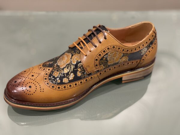 Justin Reess Ross Tan Floral Brogue - Image 2