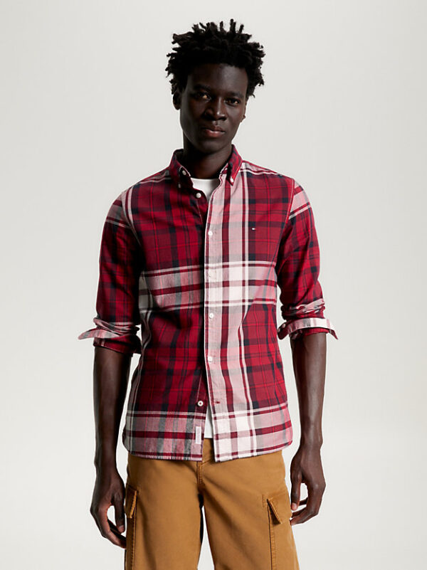 Tommy Hilfiger Burgundy Tartan Check Shirt