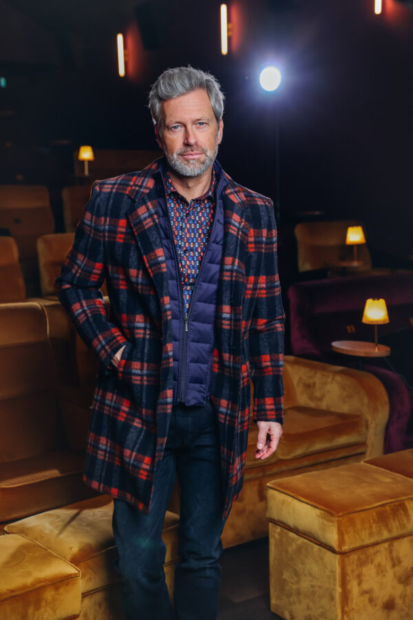 A Fish Named Fred Red & Navy Check With Removable Gilet