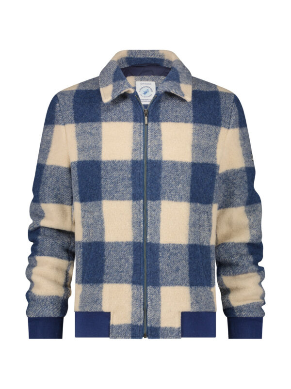 A Fish Named Fred Blue & Cream Check Jopper Coat - Image 2