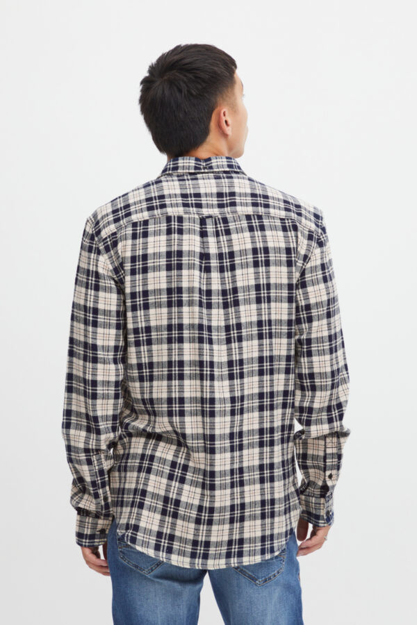 Blend Navy & Cream Check Shirt 20715808 - Image 2