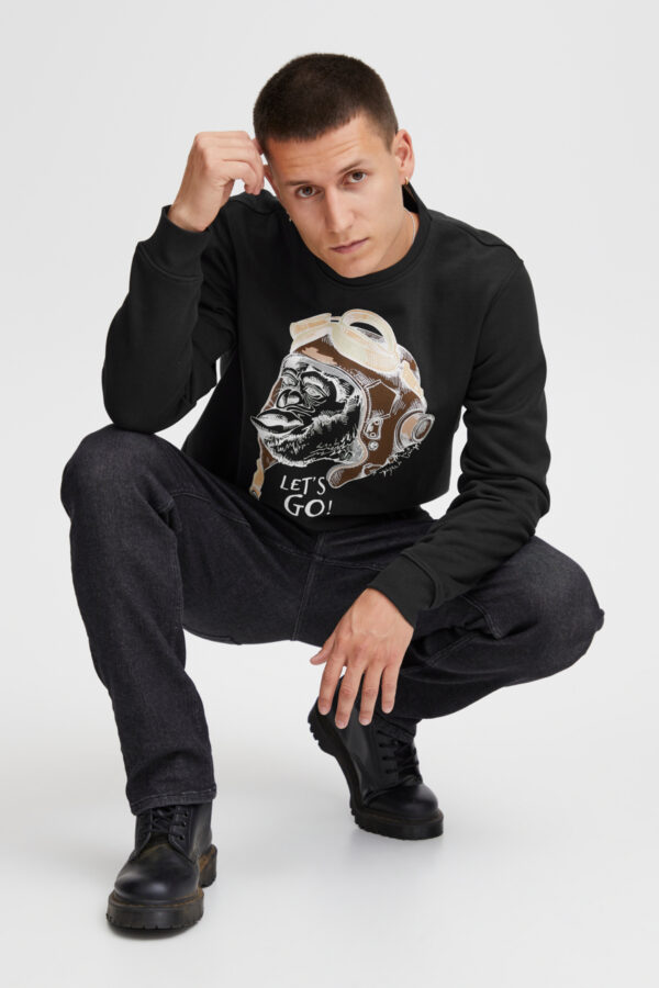 Blend Black Monkey Print Jumper