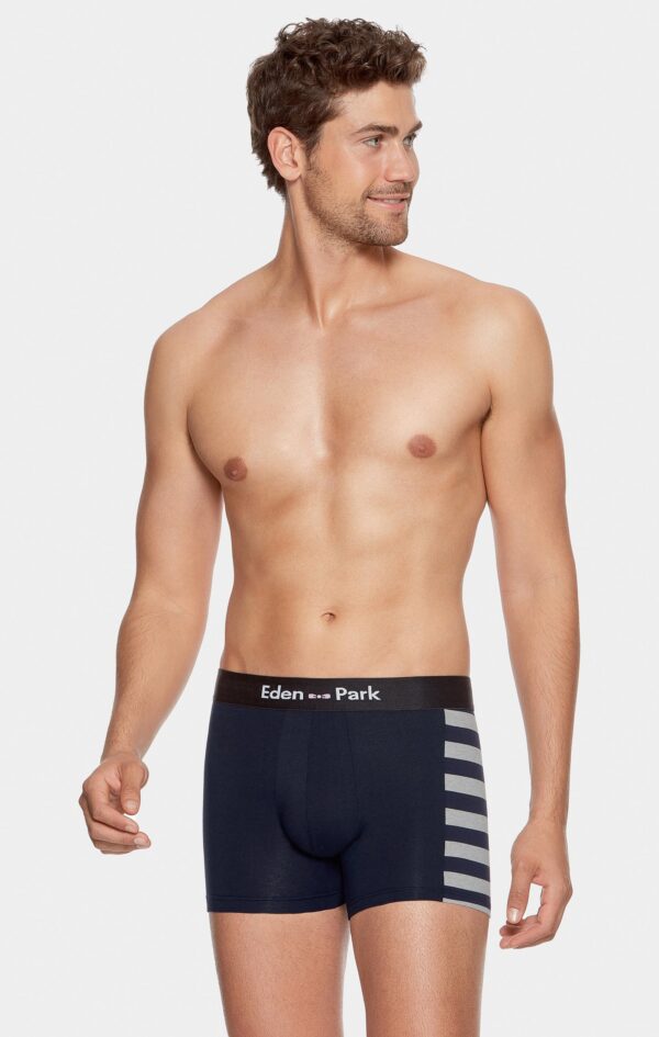 Eden Park 2 Pack Grey Stripe & Navy Underwear - Image 2