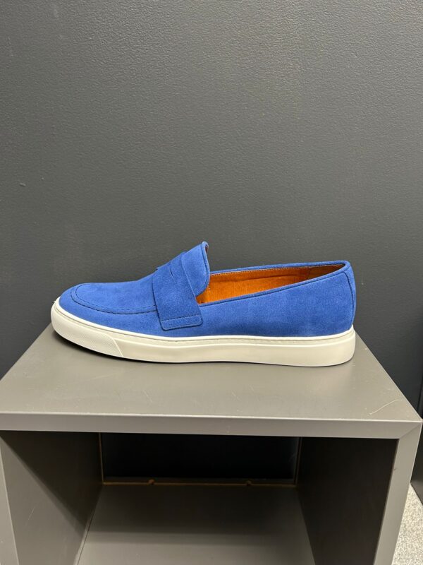 Lacuzzo Bright Blue Suede Slip On Shoe - Image 3