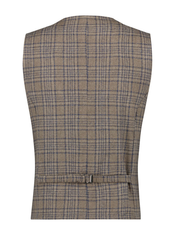 A Fish Named Fred Tan Waistcoat With Navy Check - Image 2
