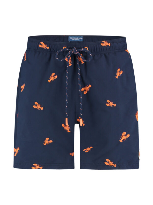 A Fish Named Fred Navy Lobster Swimshorts