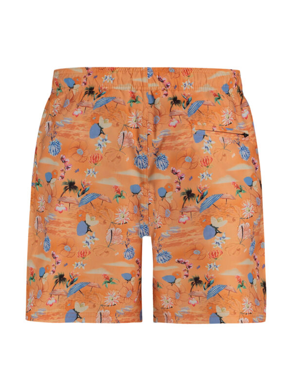 A Fish Named Fred Coral Tropical Print Swimshorts - Image 2