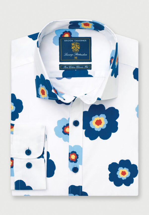 Brook Taverner White Tropical Shirt 4493