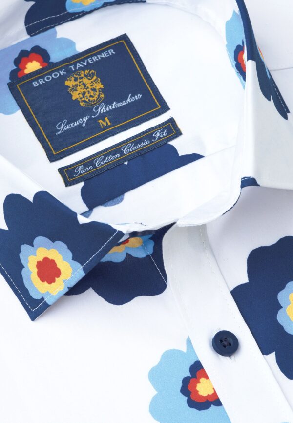 Brook Taverner White Tropical Shirt 4493 - Image 2