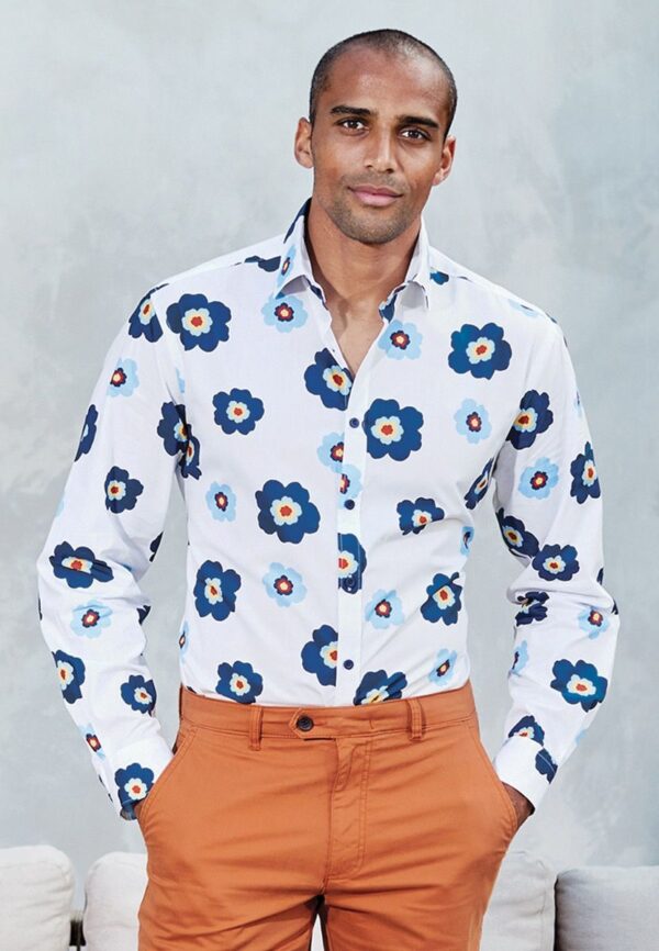 Brook Taverner White Tropical Shirt 4493 - Image 4
