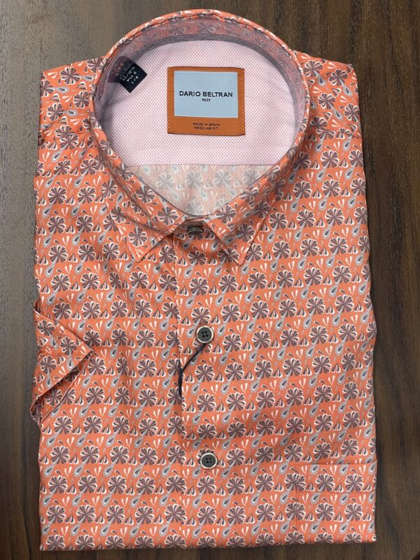 Dario Beltran Canete - Coral Swirl Pattern Shirt