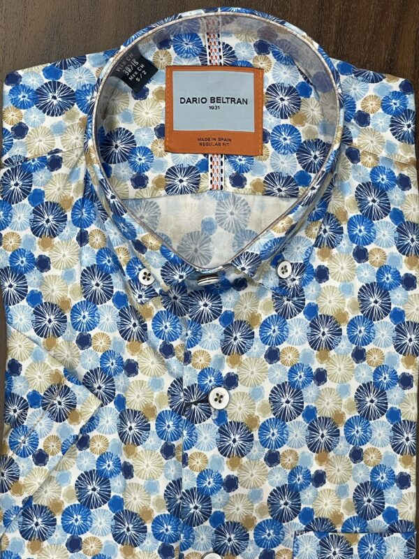 Dario Beltran Burela - Blue Circle Short Sleeve ShIrt - Image 2
