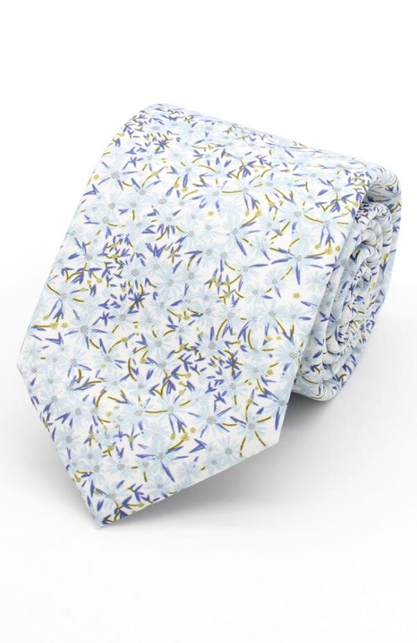 L.A Smith Sky Blue Happy Floral Tie